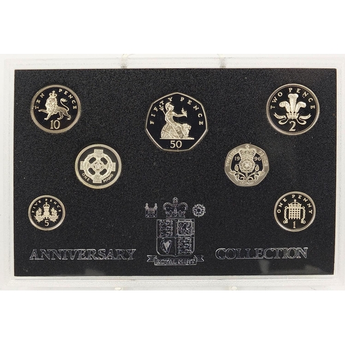 1378 - United Kingdom 1996 silver anniversary coin collection with case and certificate numbered 07115