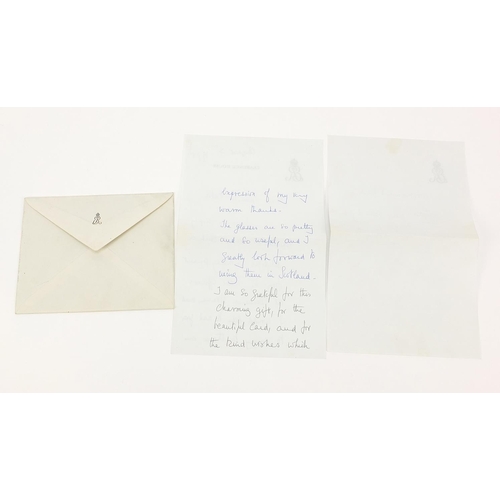 1351 - Royal interest hand written letter from The Queen Mother thanking Inspector David Mabon for a birthd... 