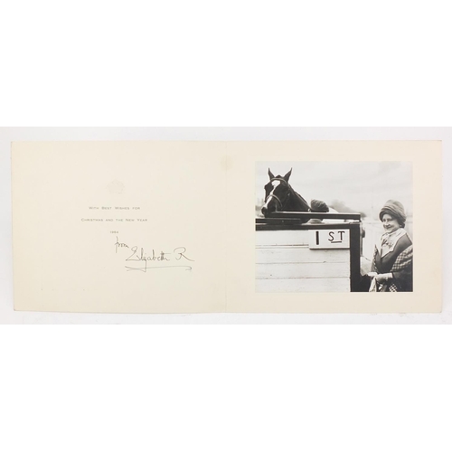 1355 - Royal interest 1964 signed Christmas card from The Queen Mother with a picture of The Queen Mother w... 