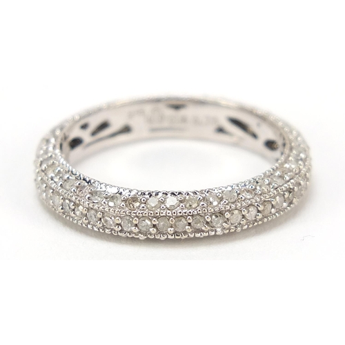 38 - 9ct white gold diamond eternity ring, size L, 2.1g