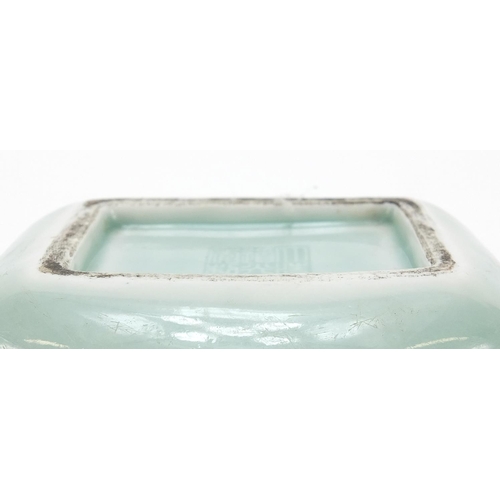 163 - Chinese porcelain sack design vase having a celadon glaze, six figure character marks to the base, 1... 