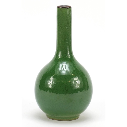 2166 - Chinese porcelain vase having a green crackle glaze, 20cm high