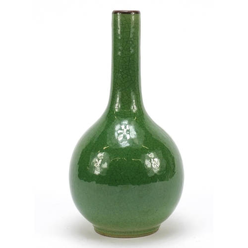 2166 - Chinese porcelain vase having a green crackle glaze, 20cm high