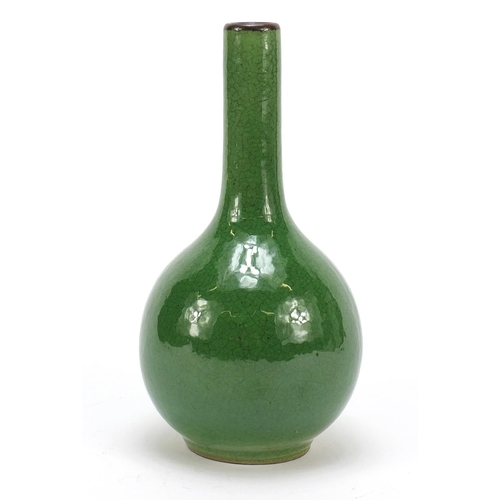 2166 - Chinese porcelain vase having a green crackle glaze, 20cm high