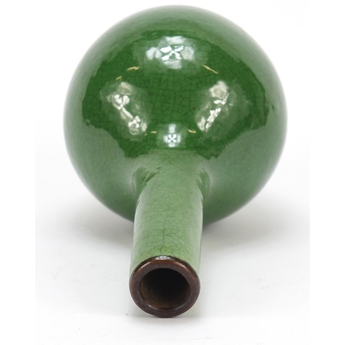 2166 - Chinese porcelain vase having a green crackle glaze, 20cm high