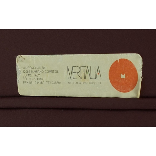 1832 - Afra and Tobia Scarpa for Meritalia, Italian burgundy leather Cornelia armchair, 77cm H x 95cm W x 6... 