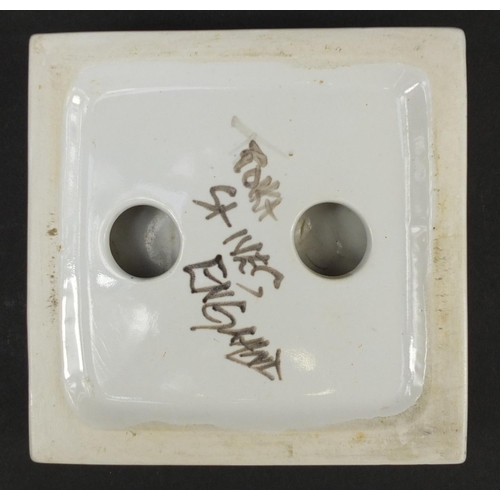 63 - Troika St Ives Pottery square section dish, 12cm wide