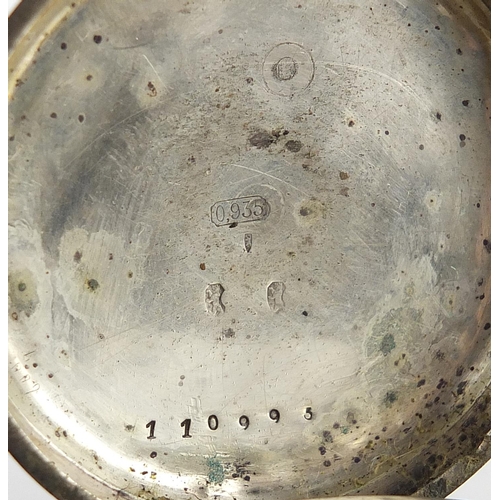 237 - Skarratt & Co, gentlemen's silver open face pocket watch with subsidiary dial, 52mm in diameter