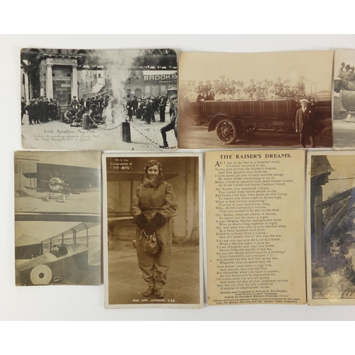 2192 - Early 20th century postcards, some black and white photographic including Miss Amy Johnson with a bi... 