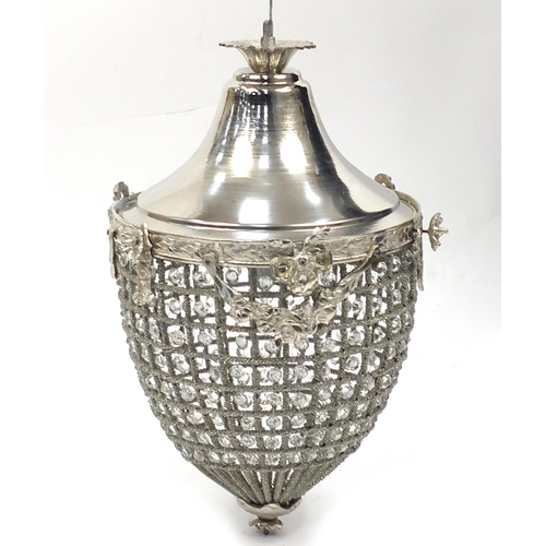 1834 - French style bag chandelier with ornate metal mounts, 56cm high