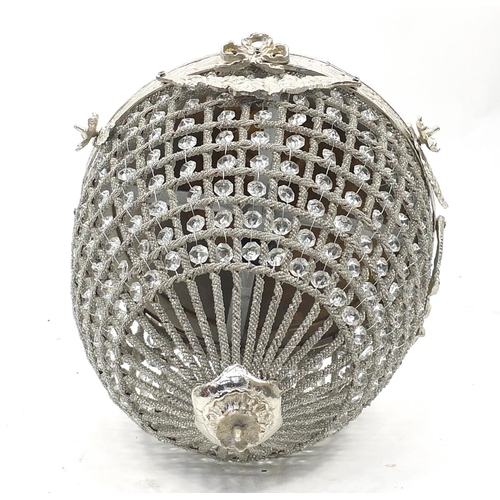 1834 - French style bag chandelier with ornate metal mounts, 56cm high