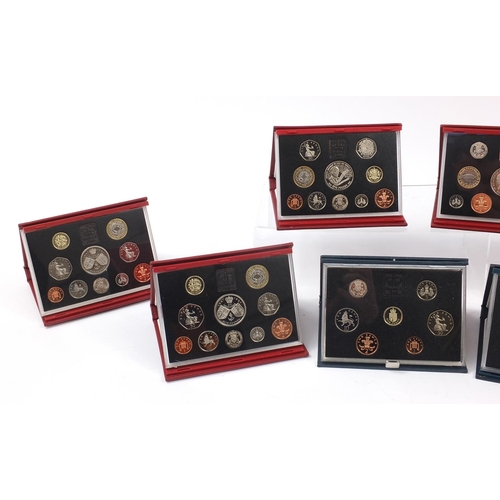 1376 - Nine Royal Mint proof coin collections including 1991 and 1998