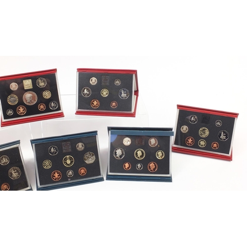 1376 - Nine Royal Mint proof coin collections including 1991 and 1998