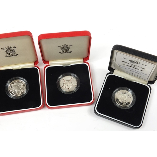 1369 - Five United Kingdom silver proof Piedfort two pound coins with cases including 1996 Celebration of F... 