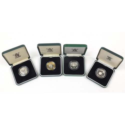 1368 - United Kingdom silver proof two pound coins with cases including 1995 Second World War and 1994 comm... 