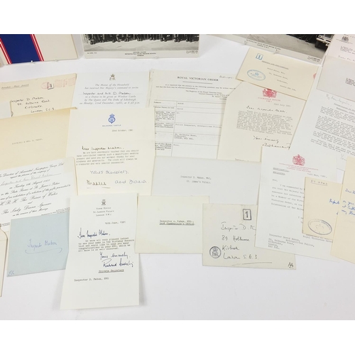 1350 - Collection of ephemera relating to Inspector David Mabon including Buckingham Palace