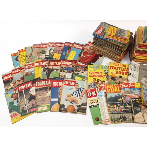 2187 - Good collection of vintage sporting books and magazines, mostly football related including Soccer St... 