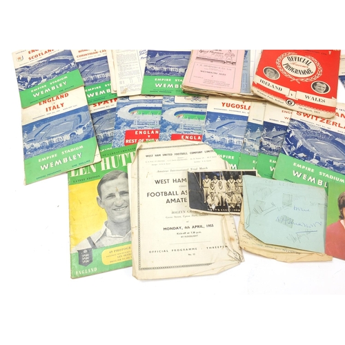 2188 - Collection of 1950's and later football programs and a cricket related autograph album including Tot... 