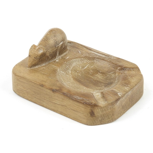 65 - Robert Mouseman Thompson, carved oak ashtray with mouse, 10cm wide