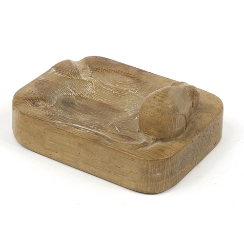 65 - Robert Mouseman Thompson, carved oak ashtray with mouse, 10cm wide