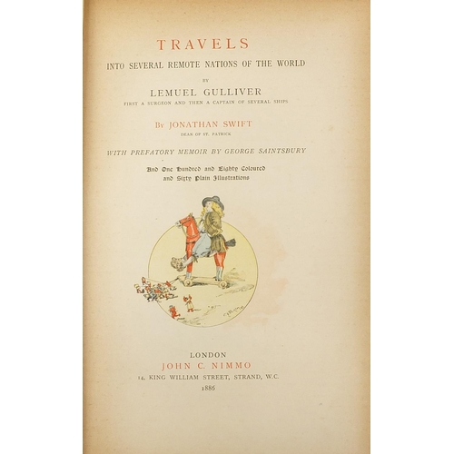 3041 - Antique Holy Bible and Gulliver's Travels by Swift hardback book