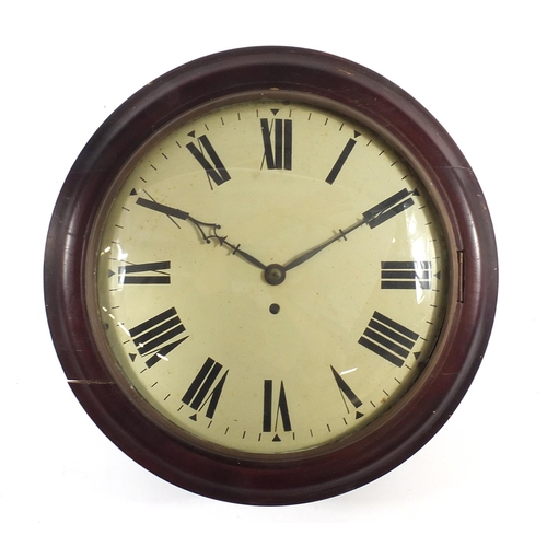 76 - Victorian style fusée wall clock with Roman numerals, 40cm in diameter