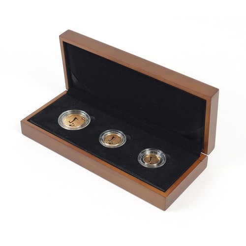 115 - United Kingdom 2012 gold proof sovereign Premium three coin collection with box and certificate numb... 