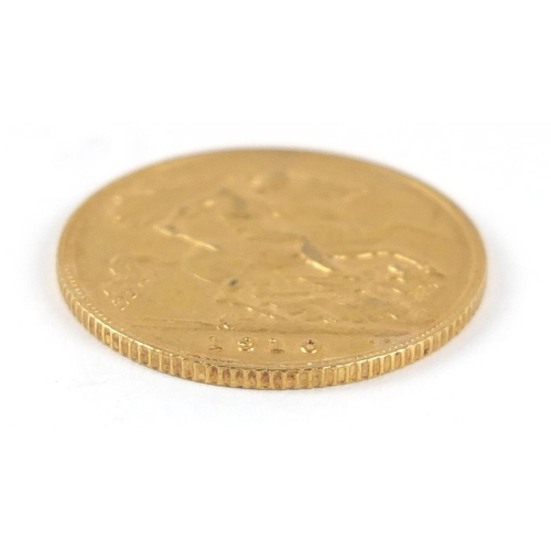 324 - Edward VII 1910 gold half sovereign - this lot is sold without buyer’s premium, the hammer price is ... 