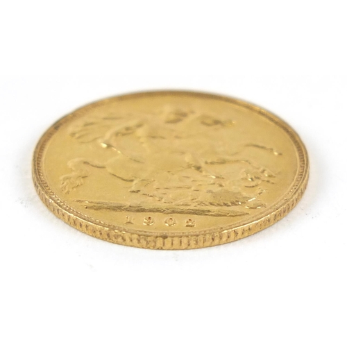 302 - Edward VII 1902 gold half sovereign - this lot is sold without buyer’s premium, the hammer price is ... 