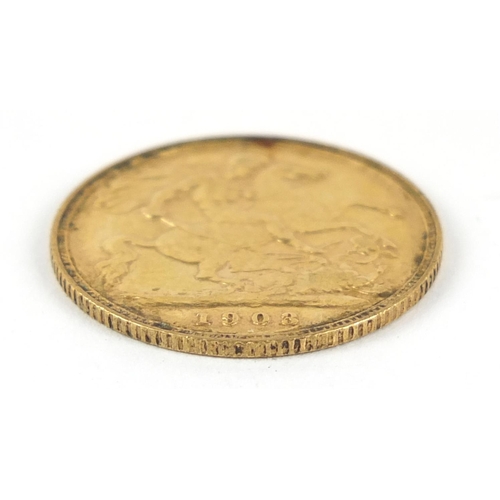 318 - Edward VII 1903 gold half sovereign - this lot is sold without buyer’s premium, the hammer price is ... 