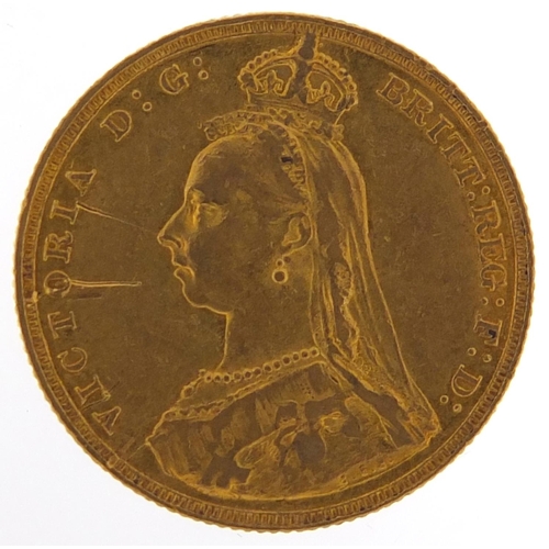 307 - Queen Victoria Jubilee Head 1887 gold sovereign - this lot is sold without buyer’s premium, the hamm... 