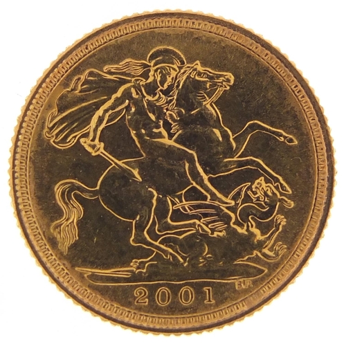 364 - Elizabeth II 2001 gold half sovereign - this lot is sold without buyer’s premium, the hammer price i... 