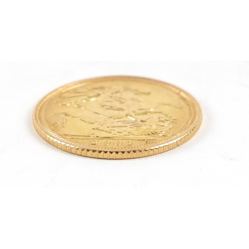 364 - Elizabeth II 2001 gold half sovereign - this lot is sold without buyer’s premium, the hammer price i... 