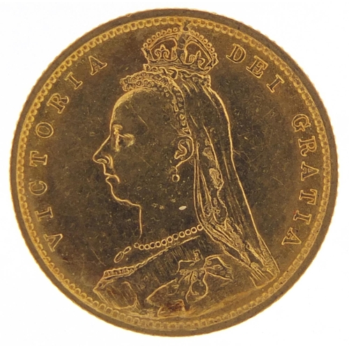 399 - Queen Victoria Jubilee Head 1892 shield back gold half sovereign - this lot is sold without buyer’s ... 