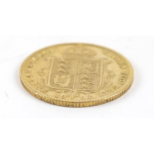 399 - Queen Victoria Jubilee Head 1892 shield back gold half sovereign - this lot is sold without buyer’s ... 