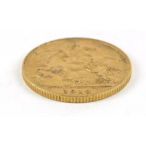 474 - Edward VII 1910 gold sovereign - this lot is sold without buyer’s premium, the hammer price is the p... 