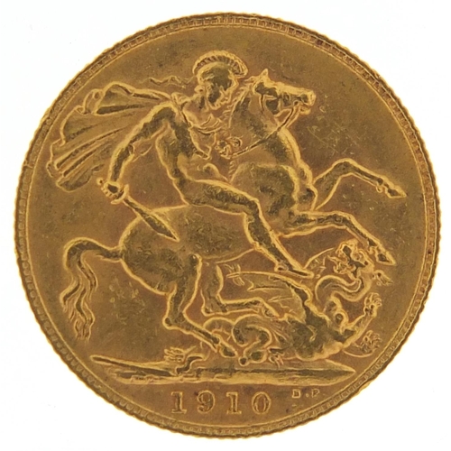 448 - Edward VII 1910 gold sovereign - this lot is sold without buyer’s premium, the hammer price is the p... 