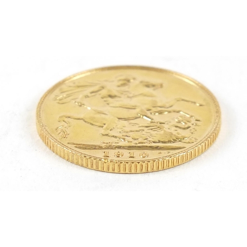 446 - Edward VII 1910 gold sovereign - this lot is sold without buyer’s premium, the hammer price is the p... 