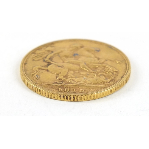 439 - Edward VII 1910 gold sovereign - this lot is sold without buyer’s premium, the hammer price is the p... 