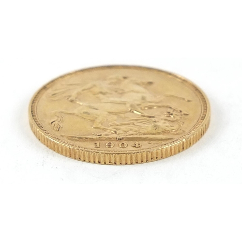 346 - Edward VII 1904 gold sovereign, Melbourne mint - this lot is sold without buyer’s premium, the hamme... 