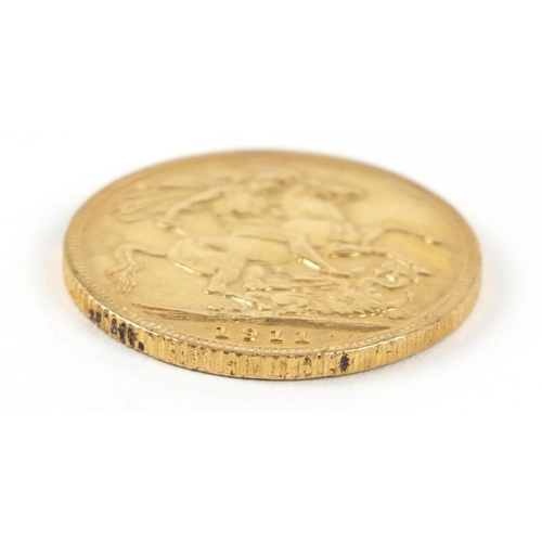 381 - George V 1911 gold sovereign - this lot is sold without buyer’s premium, the hammer price is the pri... 