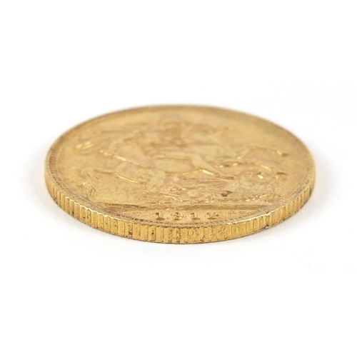 383 - George V 1911 gold sovereign - this lot is sold without buyer’s premium, the hammer price is the pri... 