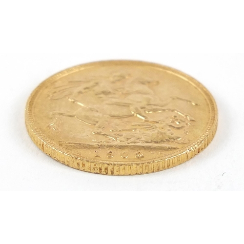 401 - Edward VII 1908 gold sovereign - this lot is sold without buyer’s premium, the hammer price is the p... 