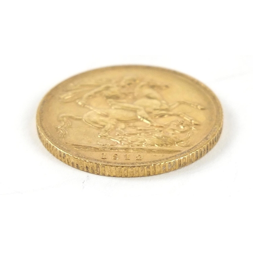 436 - George V 1912 gold sovereign - this lot is sold without buyer’s premium, the hammer price is the pri... 