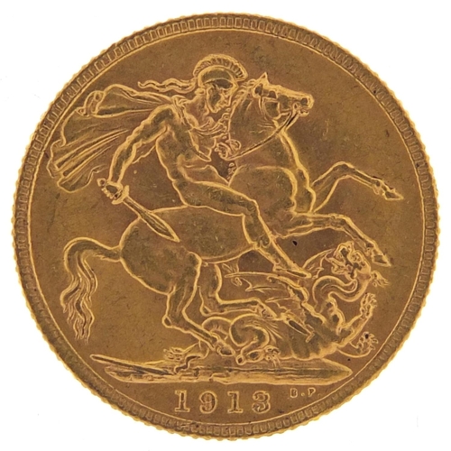 454 - George V 1913 gold sovereign - this lot is sold without buyer’s premium, the hammer price is the pri... 