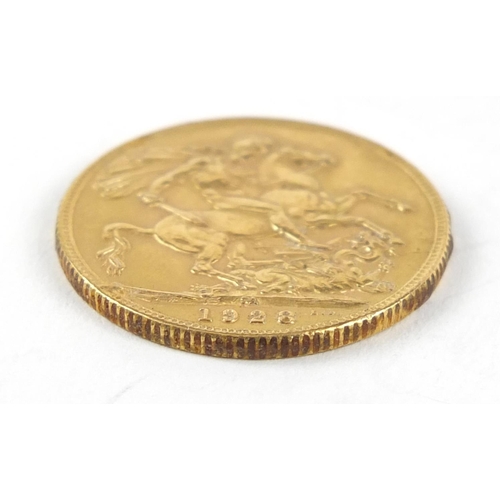 458 - George V 1928 gold sovereign, South Africa mint - this lot is sold without buyer’s premium, the hamm... 