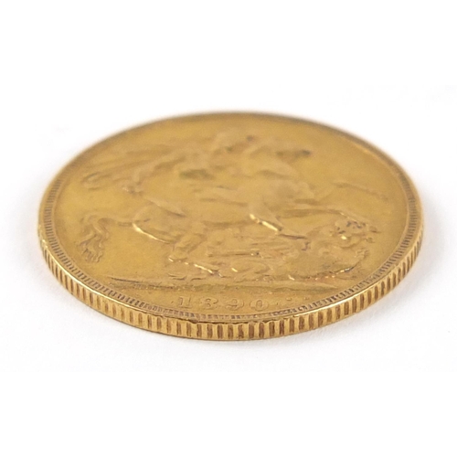 374 - Queen Victoria Jubilee Head 1890 gold sovereign - this lot is sold without buyer’s premium, the hamm... 