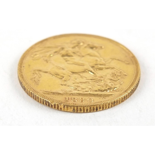 405 - Queen Victoria Jubilee Head 1890 gold sovereign - this lot is sold without buyer’s premium, the hamm... 