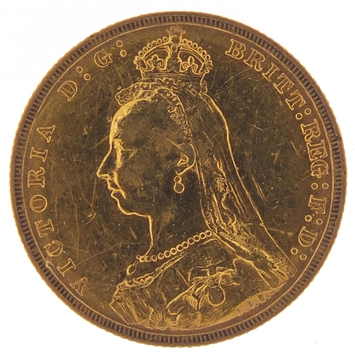 421 - Queen Victoria Jubilee Head 1889 gold sovereign - this lot is sold without buyer’s premium, the hamm... 