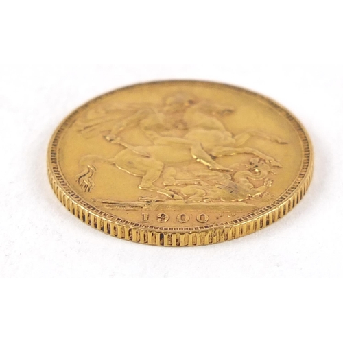 326 - Queen Victoria 1900 gold sovereign - this lot is sold without buyer’s premium, the hammer price is t... 